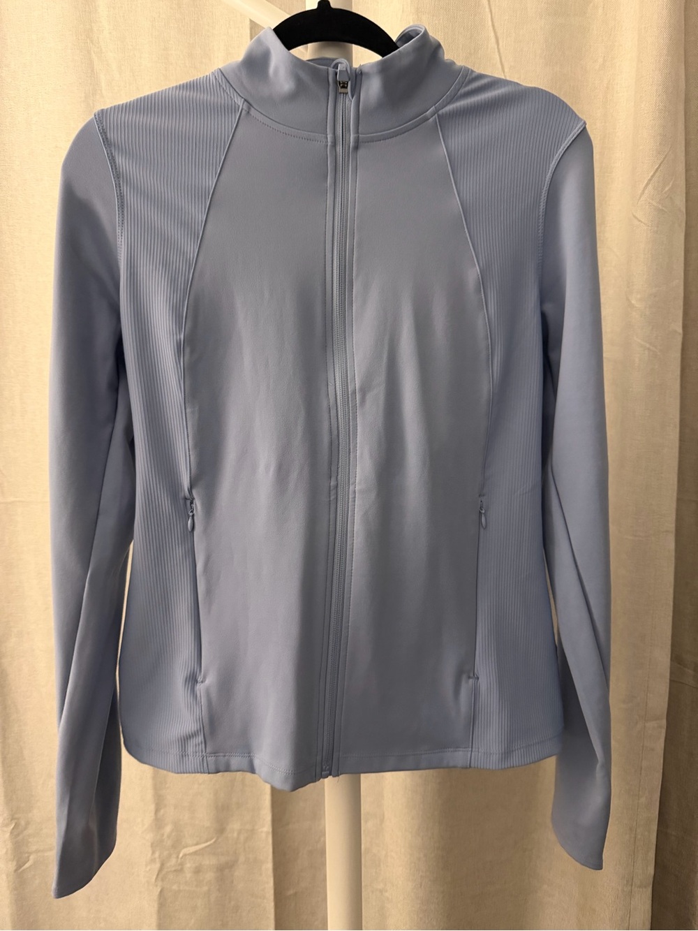 90 Degree By Reflex Powder Blue Zip-Front Active Jacket